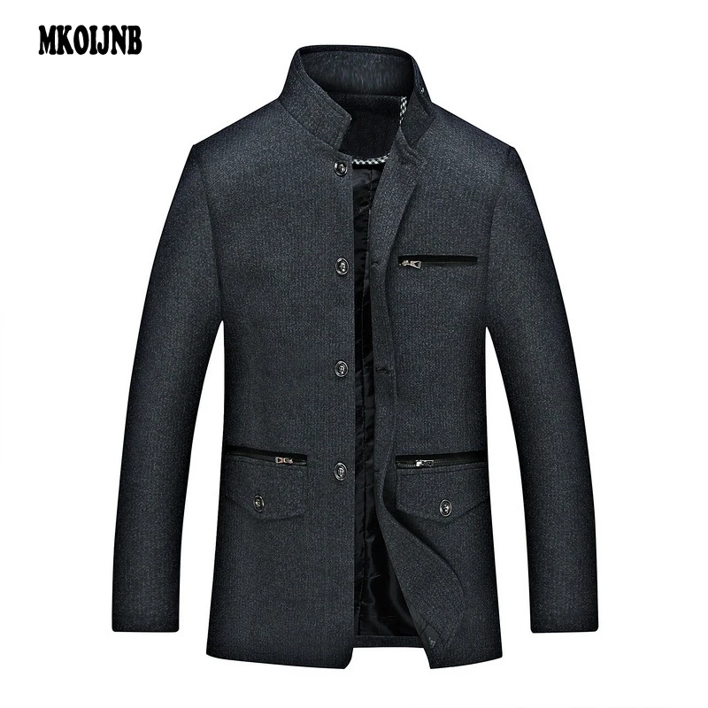 2018 Mens Spring Autumn Social jacket Wool Coat For Men Business