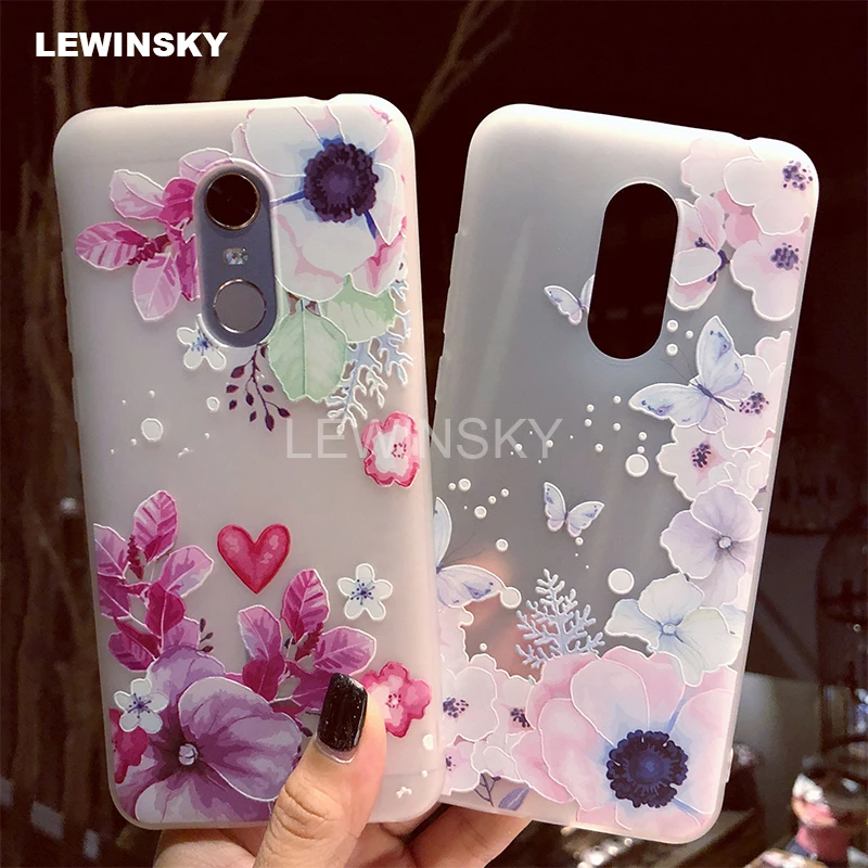 Case For Xiaomi Redmi 5 Plus S2 6A Note 4x 4 5 Pro 5A Prime MI 8 SE 6 6X MIX 2 2S A1 A2 3D relief Flower TPU Soft silicone Case