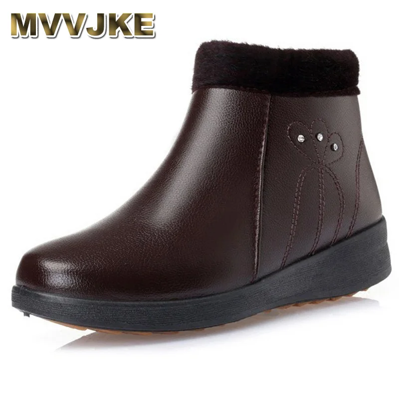 

MVVJKE Women Boots Winter Shoes Fashion Woman Wedges Ankle Boots Casual Keep warm Women Snow Boots