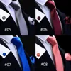 RBOCOTT Necktie Handkerchief Cufflink Set Red Solid Tie Set For Men Wedding Mens Plain Tie Pocket Square Gold Orange Ties 8cm ► Photo 3/6