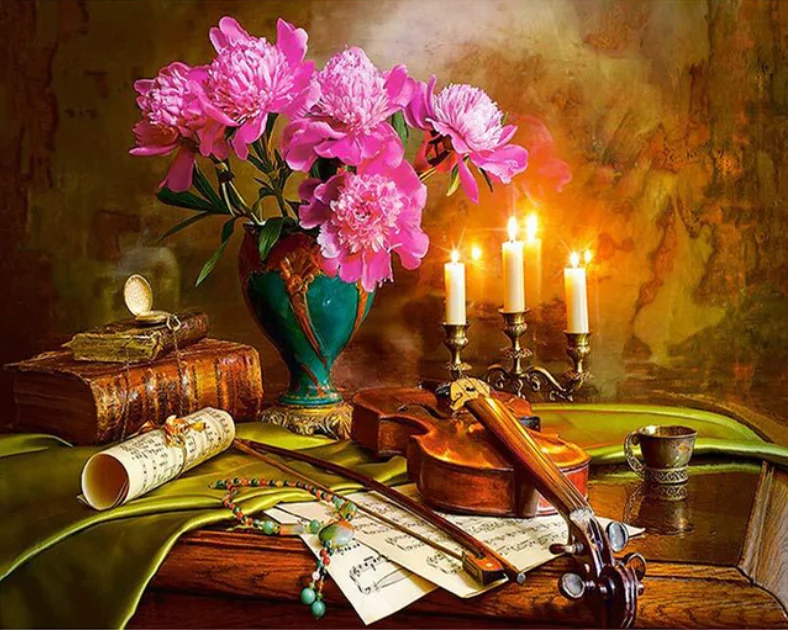 

5D DIY Diamond Embroidery peony flower Full Scenery Rhinestone cross stitch kits handmade embroider Christmas Gift