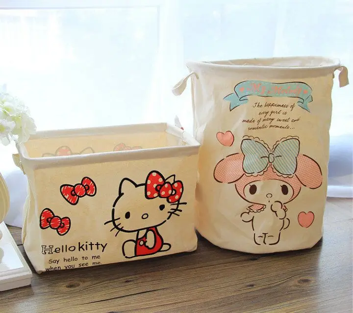 

IVYYE 1PCS Fashion Bowknot KT Melody Anime Storage Boxes Bins Home Beauty Case Cosmetic Box Pouch Makeup Girls NEW