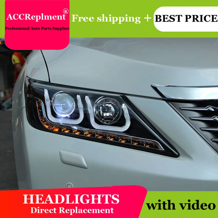

AUTO.PRO 2012-2014 For Toyota Camry headlights bi xenon lens LED light bar car styling For Toyota Camry LED Bulb head lamps