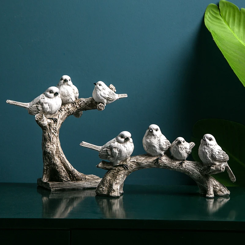 

American Style resin Bird Originality and retro Bird's ornament Home decor crafts Animals figurine deskTV cabinet decoration