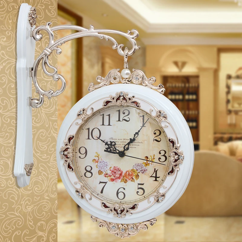 Us 80 91 10 Off Diameter 26 5cm Fashion Wall Clock Two Sides Double Faced Large Pocket Watch Modern Silent In Clocks From Us 80 91 10 Off Diameter 26 5cm Fashion Wall Clock Two Sides Double Faced Large Pocket Watch Modern Silent In Clocks From