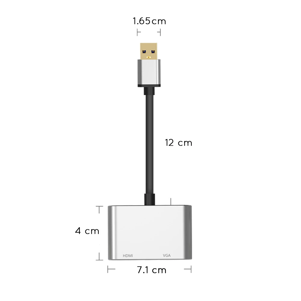 USB 3,0-HDMI VGA 1080P HD 2 в 1 концентратор конвертер для ноутбука HDTV проекторы мониторы HDMI VGA синхронизация выход для Windows7/8/10