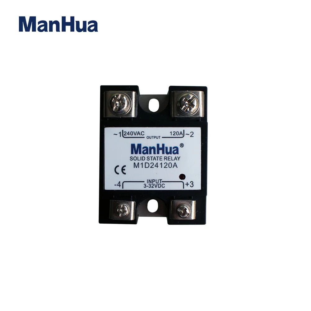 

Manhua Single Phase Relay M1D24120A 3-32VDC Control 120A General Purpose SSR Solid State Relay