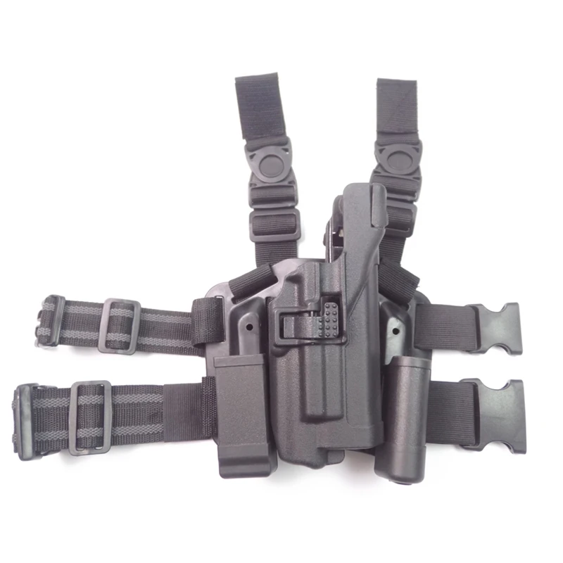 

Black Light Bearing Compact RH Drop Leg GLOCK Holster for GLOCK 17 19 22 23 31 32