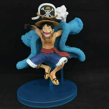 

Action model Anime figure Monkey D. Luffy One Piece collection blue colthes version Souvenir toy 16cm boxed