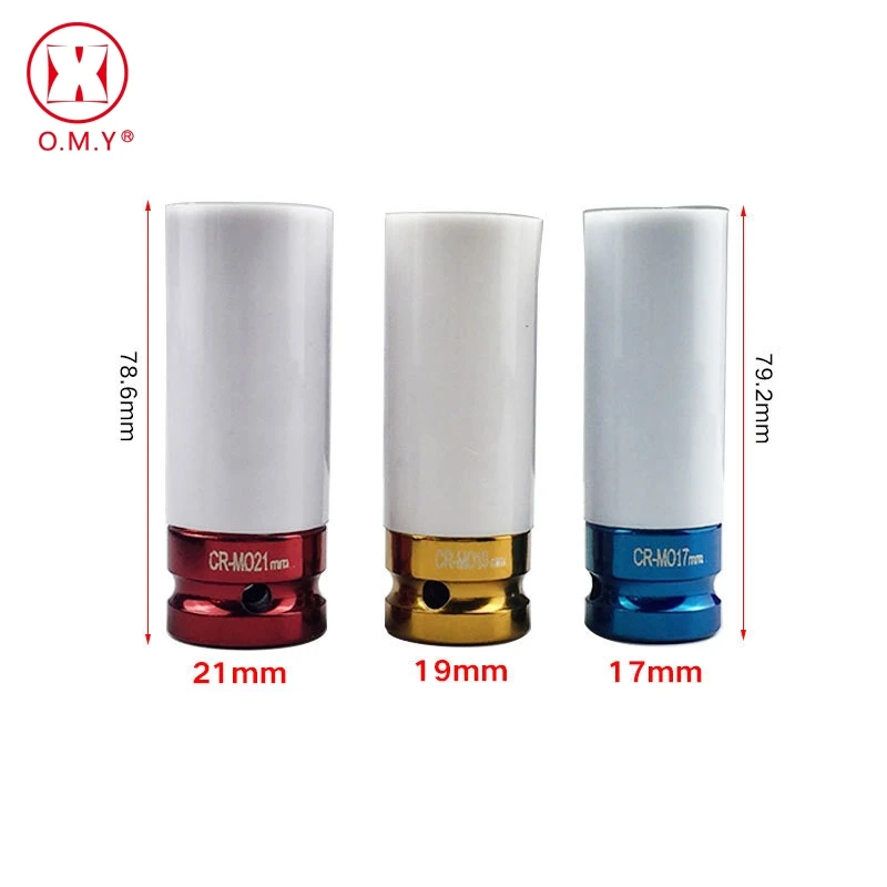 

3pcs 17/19/21mm Pneumatic Tire protection sleeve Socket Torque Wrench Spanner Auto Repair Tool