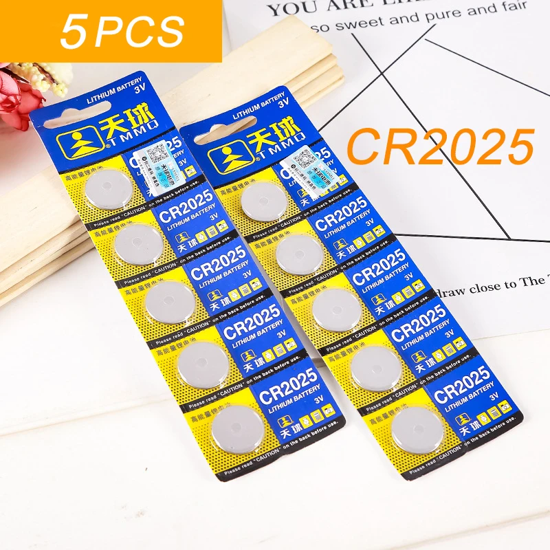 

5pcs/pack CR2025 Lithium Button Battery DL2025 BR2025 KCR2025 Cell Coin Batteries 3V CR 2025 For Watch Electronic Toy Remote