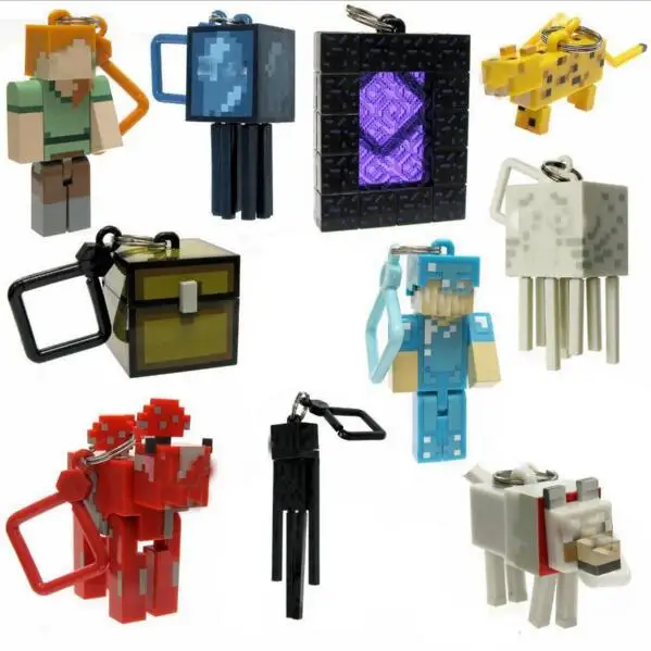 

Hot ! Toys 10pcs/lot Generation 2 juguetes PVC Minecraft Toys Micro World Action Figure Set Minecraft Keychain Anime Figures