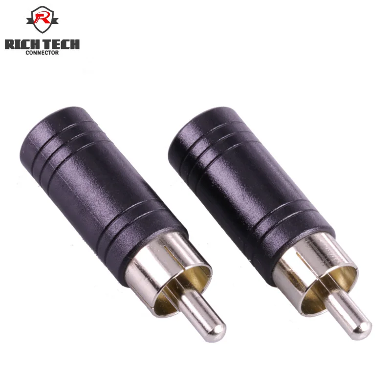 

2pcs RCA Plug Male to 1/8" 3.5mm Jack Female Wire Connector Nickel Plated