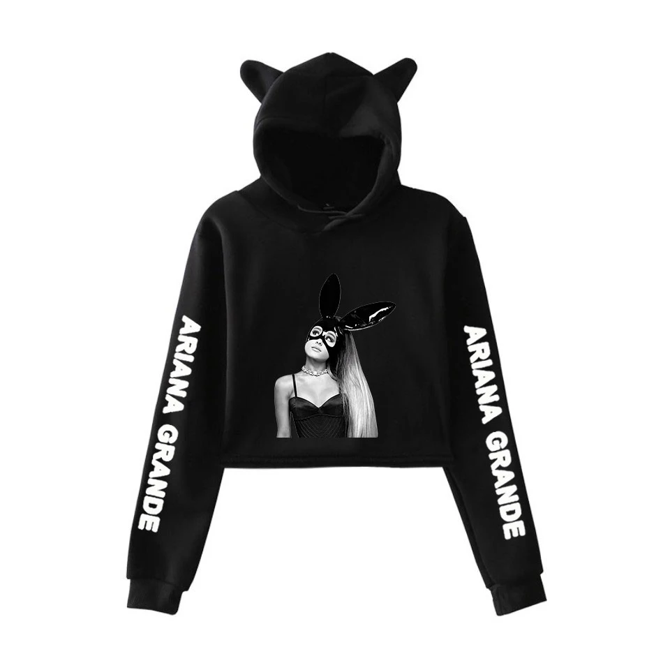 Персональная Милая уличная Толстовка Ariana Grande с капюшоном для девушек розовая