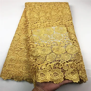 

African Lace Fabric Embroidered Nigerian Laces Fabric Bridal High Quality Water Soluble Cord Lace Fabric CHYG1-7