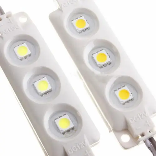 100 шт./лот 3led SMD5050 светодиодный модуль 12 В водонепроницаемый IP65 Холодный белый