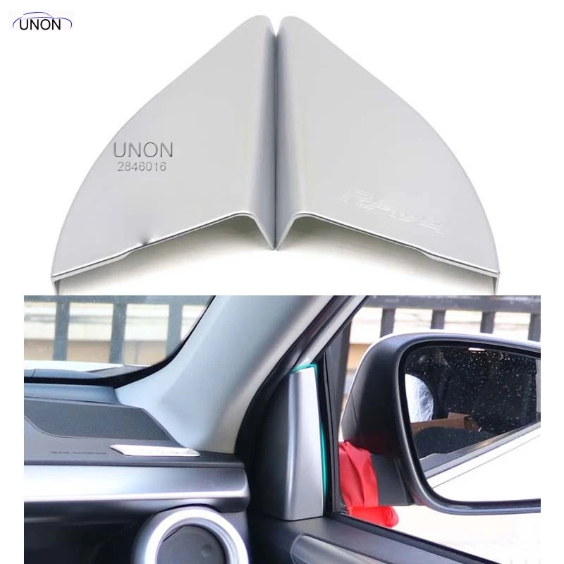 

For Toyota Rav4 2014 2015 Stainless Steel Window Pillar A Decoration Cover Trim 2 pcs / set