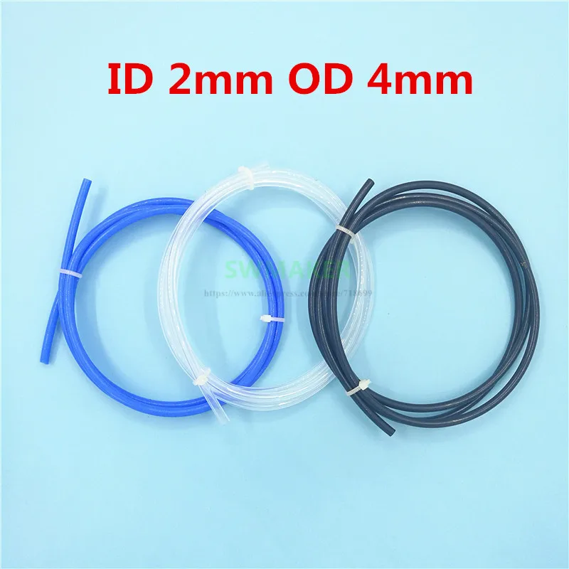 

1 meter Blue/clear/ black color PTFE Tube PiPe to J-head hotend Rostock Bowden Extruder Throat For 1.75mm ID 2mm OD 4mm