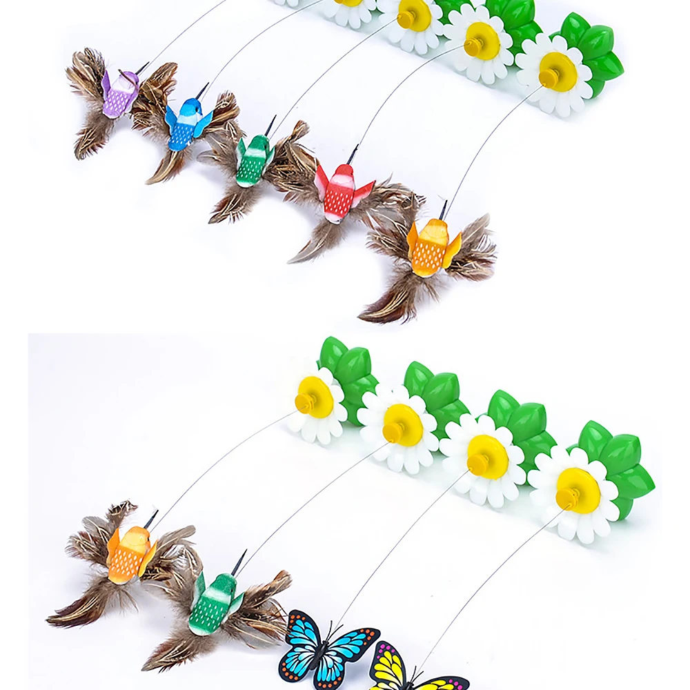 Игрушка для кошек Автоматическая электрическая вращающаяся красочная бабочка птица в форме животного пластиковый Забавный котенок домашней собаки интерактивные обучающие игрушки