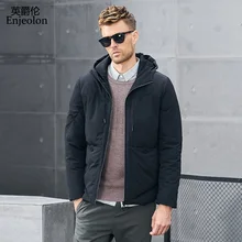 Enjeolon брендовая зимняя хлопковая стеганая куртка с капюшоном, мужские толстые толстовки, парка, пальто, Мужская стеганая зимняя куртка, пальто 3XL MF0052