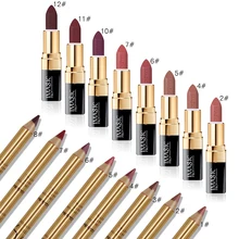 Губная помада и подводка для губ 2 в 1 комплект легко носить водонепроницаемый стойкий карандаш для губ матовый карандаш для губ Макияж набор