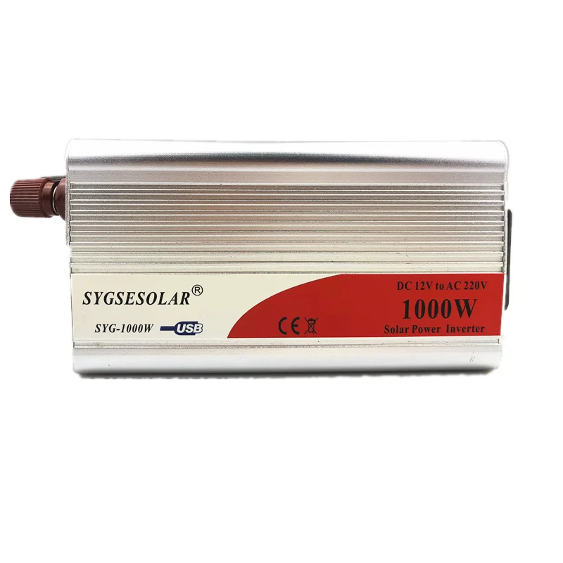 

SYGSESOLAR inverter DC to AC 1000W Car 12v 220v 60Hz Auto 12 220 Cigarette Lighter Plug Converter Inverter with USB