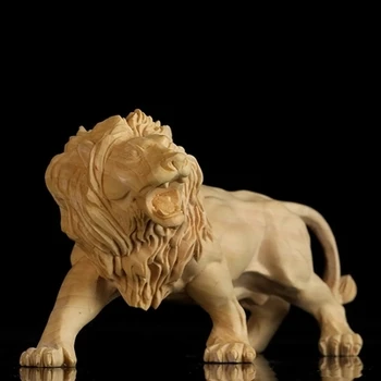 

Boxwood carving home lion decoration