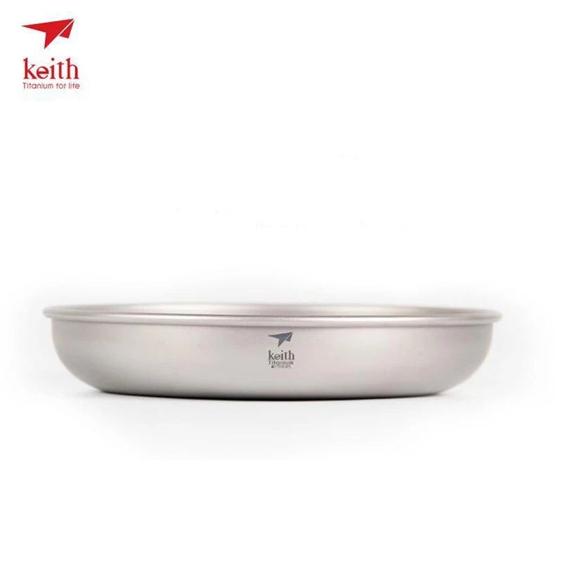 Keith Ti5368 de titanio Placa de placa de titanio Plato de frutas recipiente de comida al aire libre Camping Picnic de utensilios de cocina 450 mL