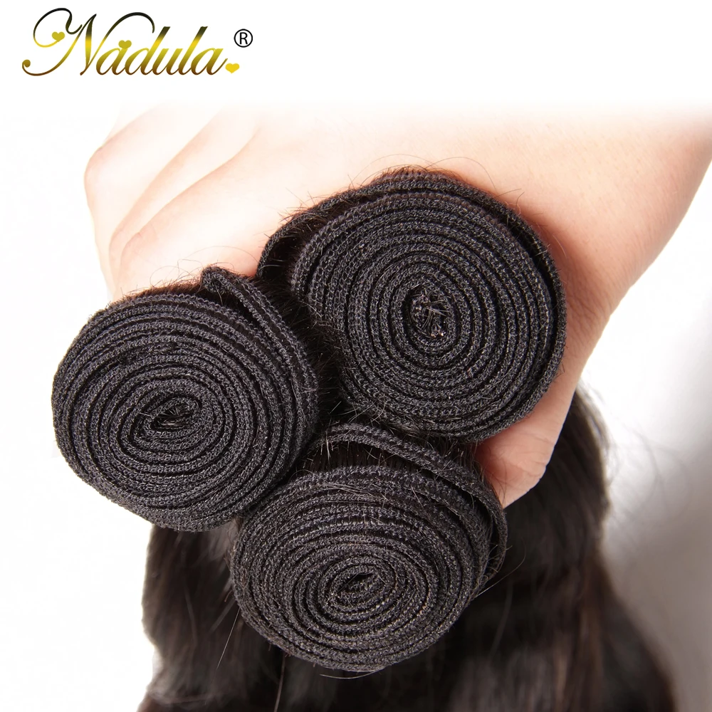 Nadula Hair 7A, перуанские волосы, пряди с закрытием, 4*4, швейцарское кружево, с объемной волной, человеческие волосы, волнистые волосы remy, натуральный цвет