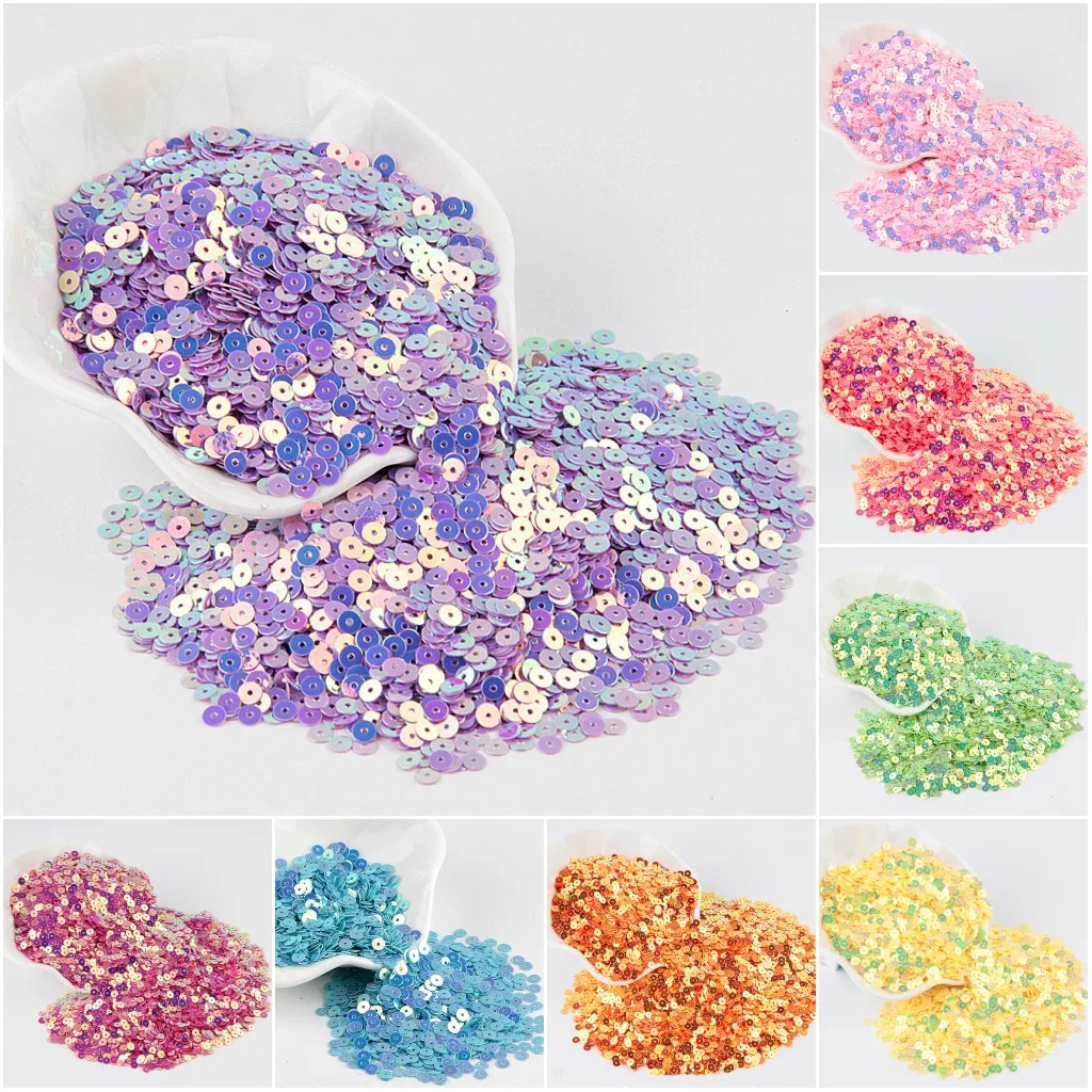 

Sequins 4mm Flat Round Loose Sequins with Golden Undertone Paillette Sewing Wedding Craft Patches Accessories 20g