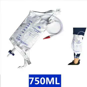 

5pcs Disposable anti-countercurrent drainage bag 750ML portable anti-backflow leggings bag sterilization collection urine bag