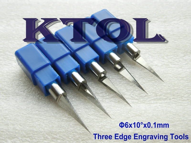 

10 Angle 6mm Shank 0.1mm Pyramid V CNC Milling Bit Solid Carbide Engraving Cutters for Wood,Metal,Acryl,Stone Engraving Milling