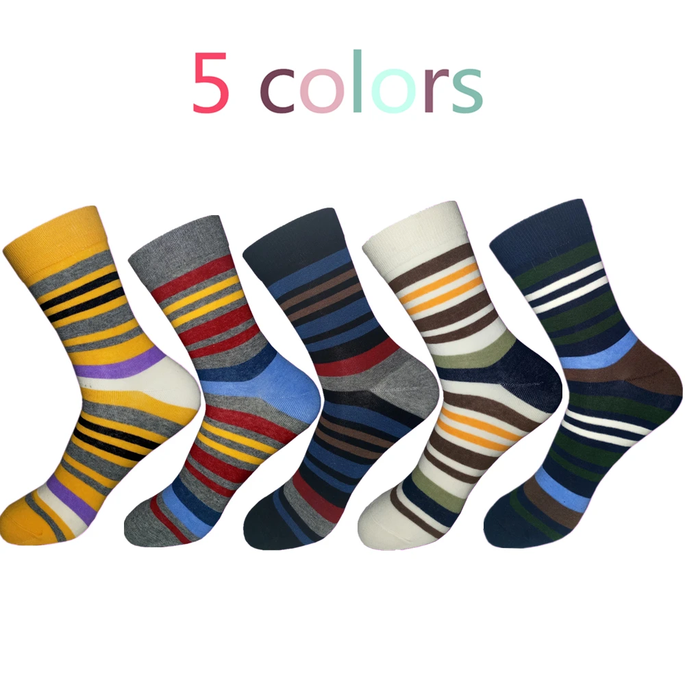 Casual Direct Selling 2019 Standard Modische Mann Glücklich Socken Farbe Streifen Baumwolle Die Neue Kleidung männer Socken (5 teile/los)