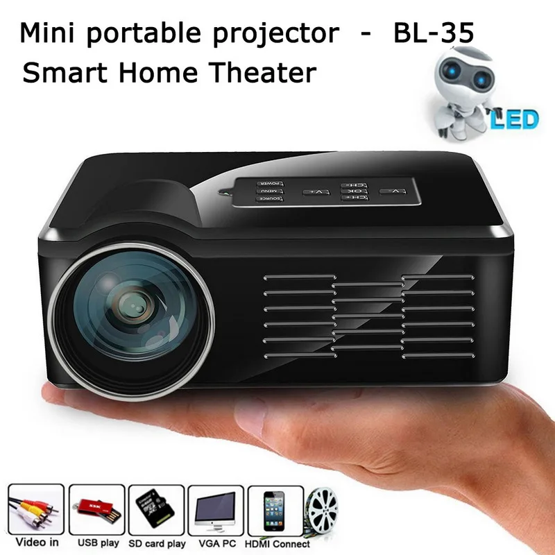 >> Горячие предложения Mini LED Projector BL35 Portable TV DVD Game