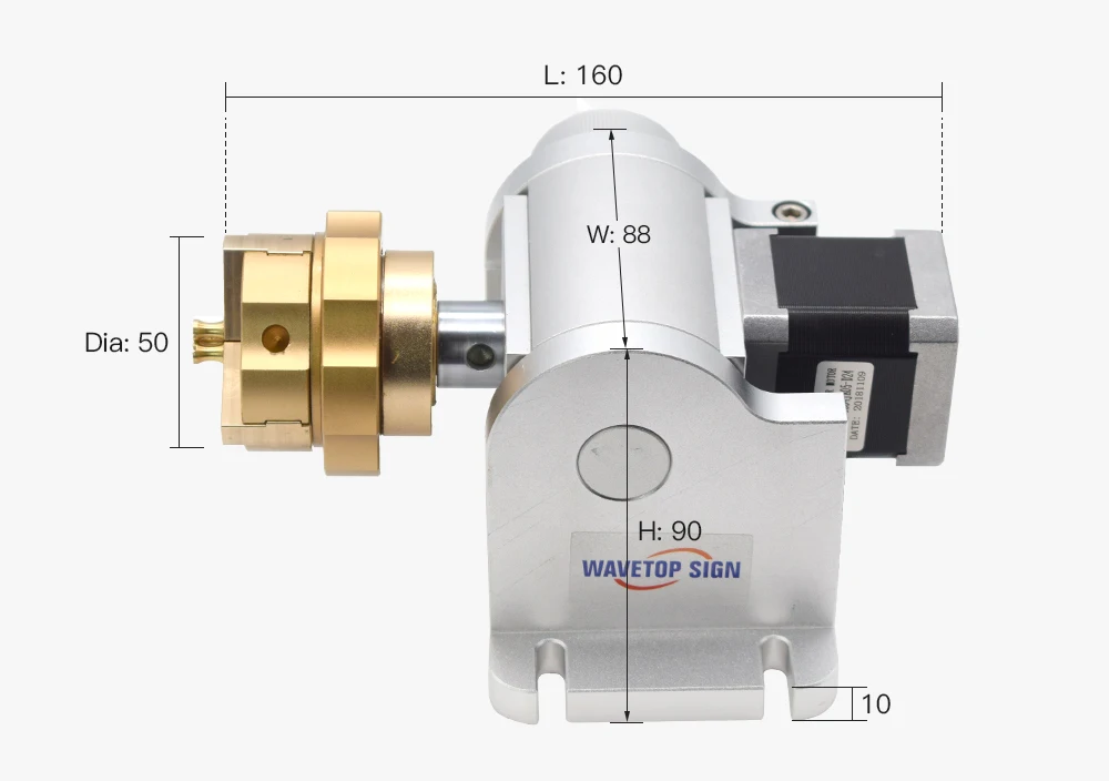 Роторная ось WT-D50 для волоконной лазерной гравировки маркировочная машина