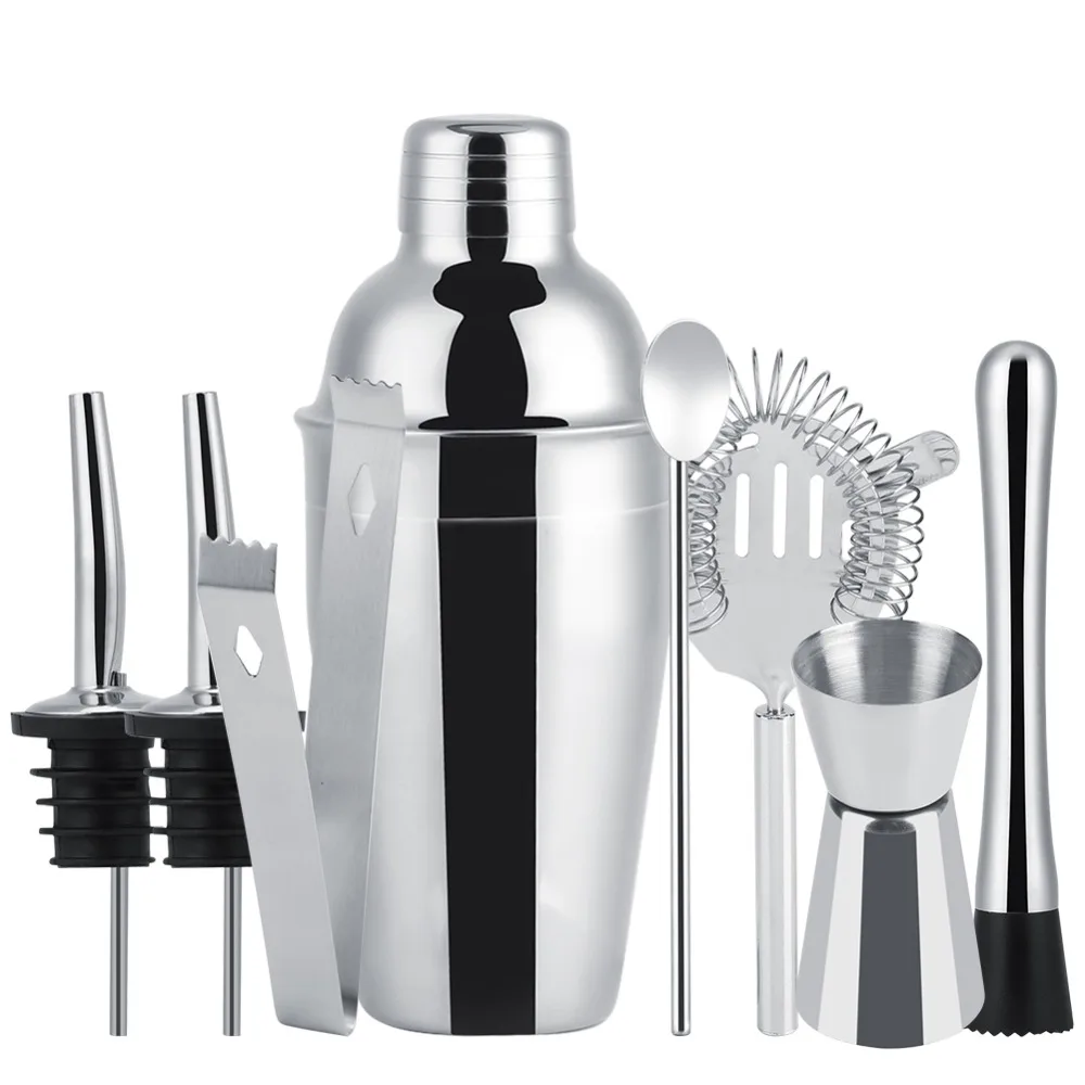 8Pcs 550ML Stainless Steel Cocktail Shaker Set Mixer Bar Drink