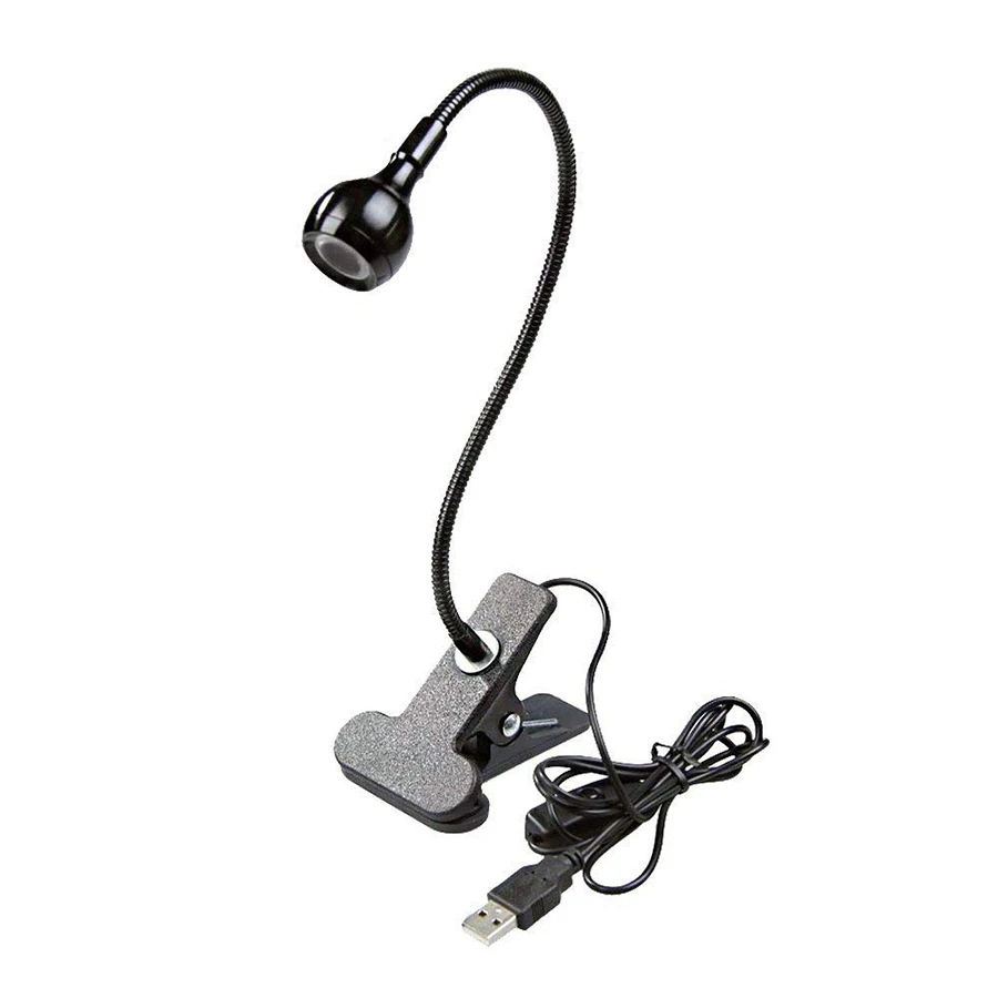 

USB LED Clip Reading Lamp Light 1W Flexible Bedside Desk Clip On Book Stand Light with Eye Protection Brightness for Kids