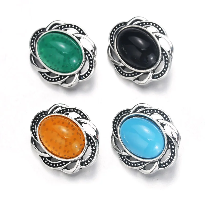 

10pcs/lot Flower Snap Jewelry Crystal 18mm Metal Snap Buttons For Snap Button Bracelet Bangle jewelry Accessories 9984