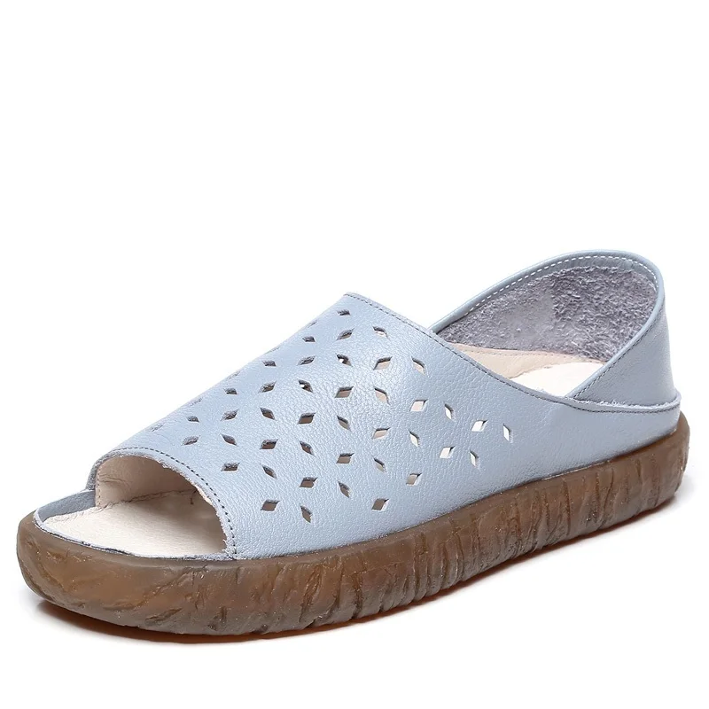 DRKANOL-Summer-Women-Sandals-Peep-Toe-Slip-On-Flat-Sandals-Women-Casual-Shoes-Natural-Cow-Leather