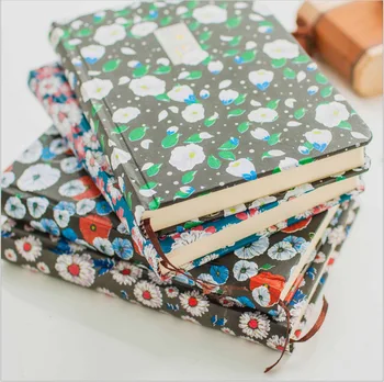 

1pcs Korean A5 Floral Notebook Small Fresh Notepad Horizontal Hardcover Journal Book Illustration Gift Book Wholesale