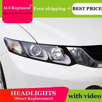 

Car Styling LED Head Lamp for Honda Civic headlights 2012-2015New Civic LED drl H7 hid Q5 Bi-Xenon Lens low beam