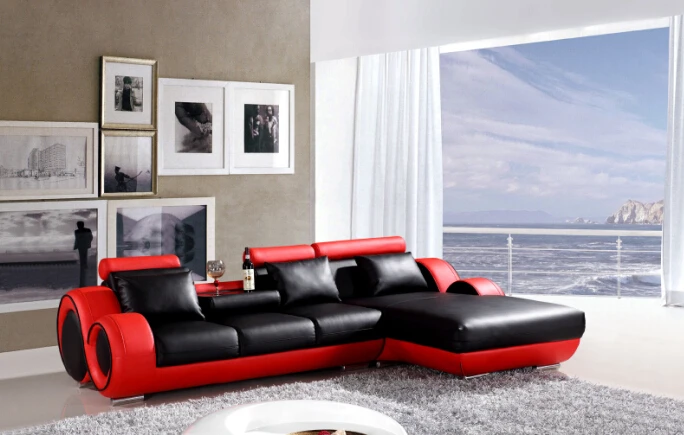 Современный секционный кожаный диван с г-образной диван мебель для гостиной кресло диван