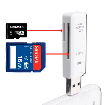 

Promotions MINI 5Gbps 2in1 USB 3.0 High Speed Micro SD SDXC TF Card Reader Adapter ,OTG For Android Mobile Phone Tablet PC