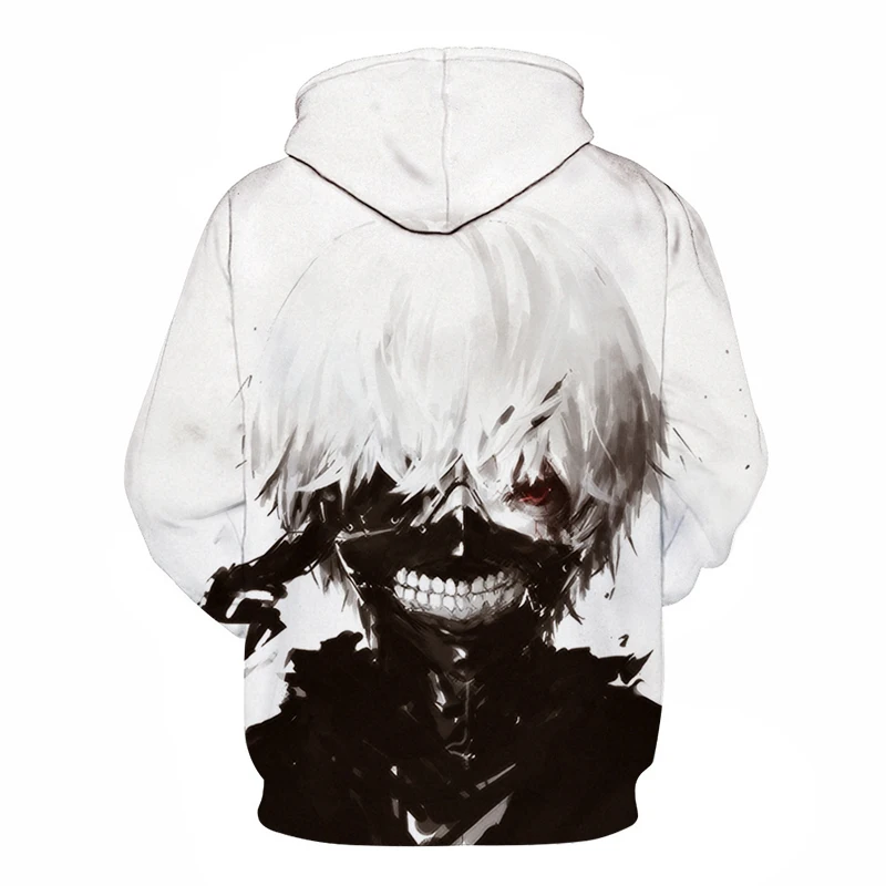 2019 جديد حار بيع طوكيو الغول هوديس رجالي مقنعين البلوفرات كين Kaneki المطبوعة الذكور هودي 3D الطباعة قمصان سويت شيرت بقلنسوة