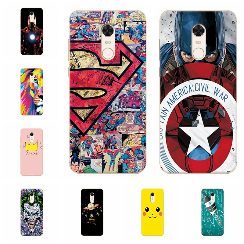 

Captain America Phone Case For Redmi 5 Plus Ample Cute Flowers Soft Silicone Back Cover For Xiaomi Redmi 5 Plus 5.99" Inch Funda