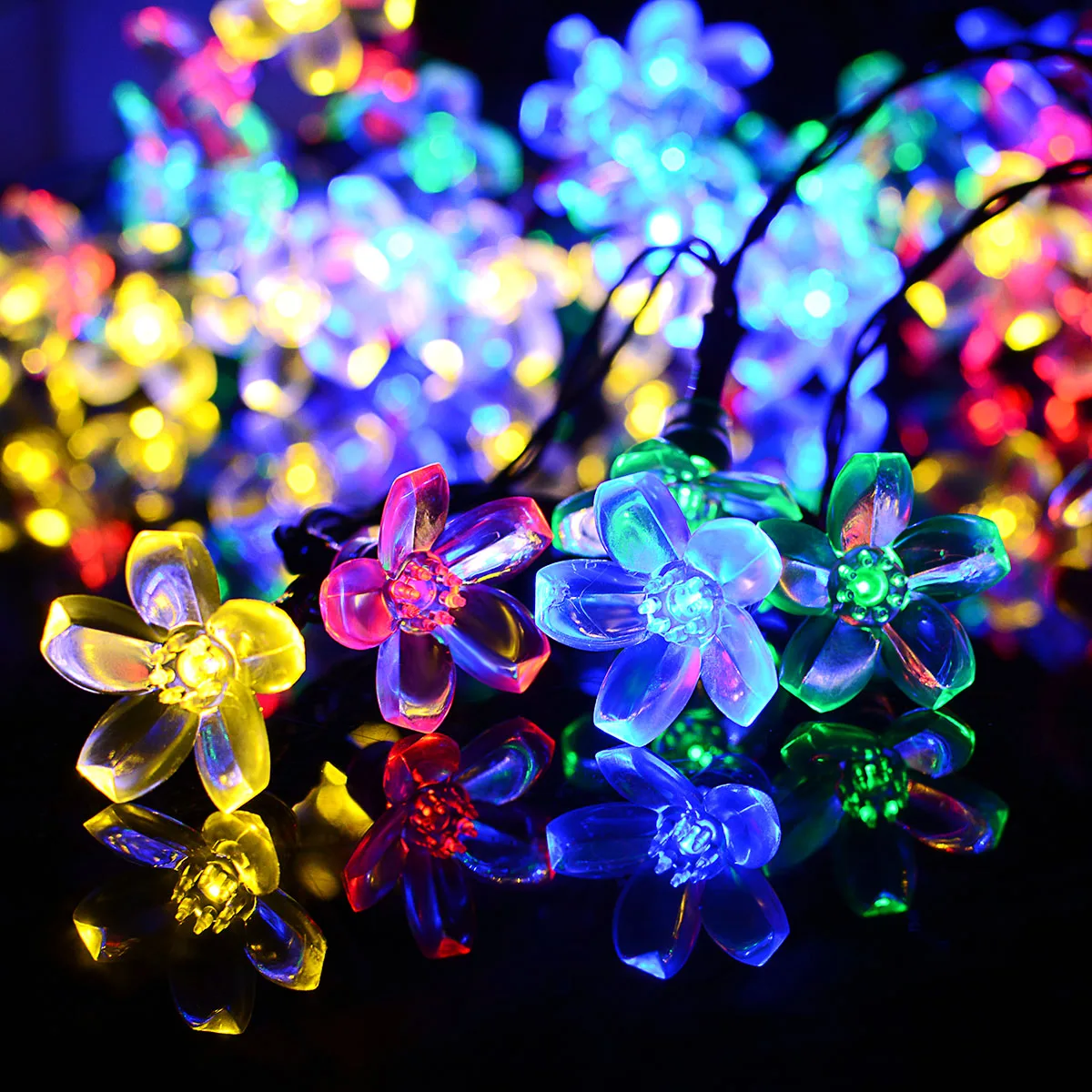 solar multi coloured fairy lights