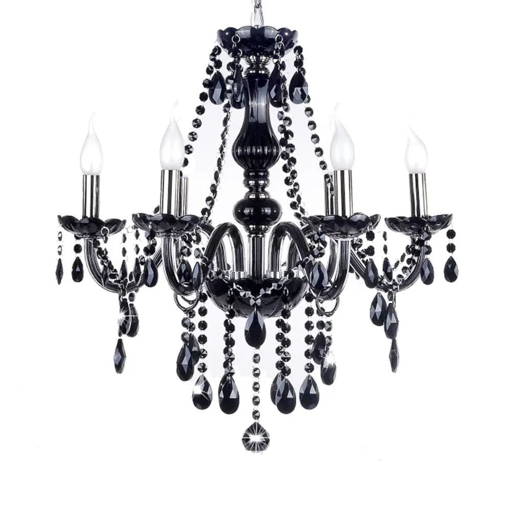Black-Crystal-Chandelier-France-Design-K9-lustre-Fixture-6-Heads-DIY-Art-Chandeliers-Lights-Candle-Flame
