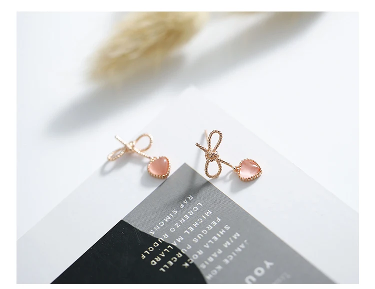 rose gold heart-shaped cat eye silver drop earrings 08_01