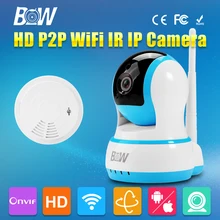 BW with Smoke Detector HD 720P IP Camera P2P Wireless Wifi Video Security CCTV Surveillance Baby Monitor Portable with SD Card