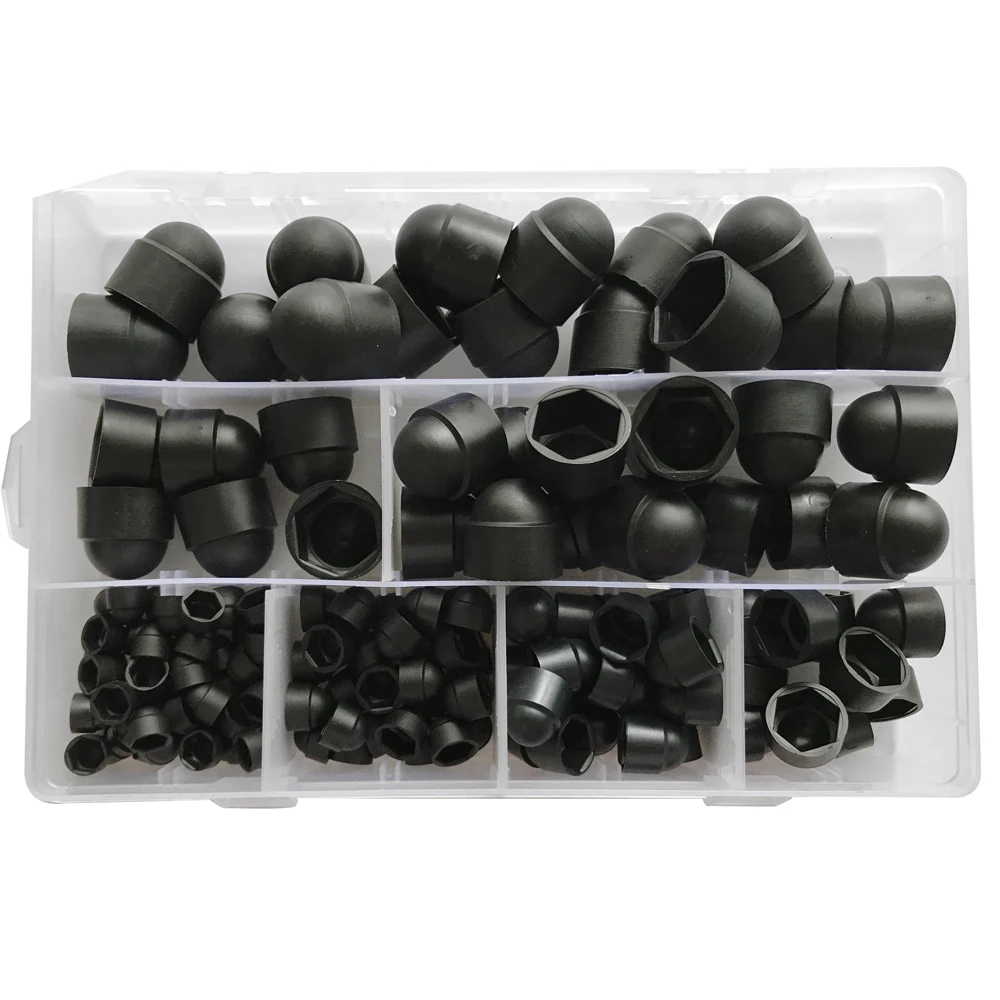 

KKMOON 145pcs M-4 M5 M6 M8 M10 M12 Metric Dome Bolts Nuts Head Caps Cover Hex Screws